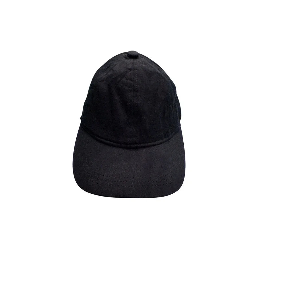 Open Back Ponytail Hat OS Black Satin Lined High Bun Cap Athleisure